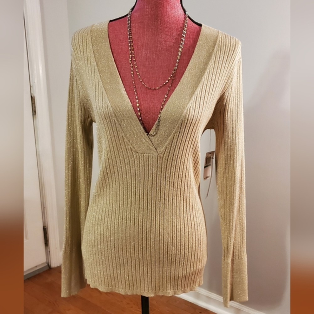 Ralsey Sweater with Metallic Gold Threading - NWT - Large‎